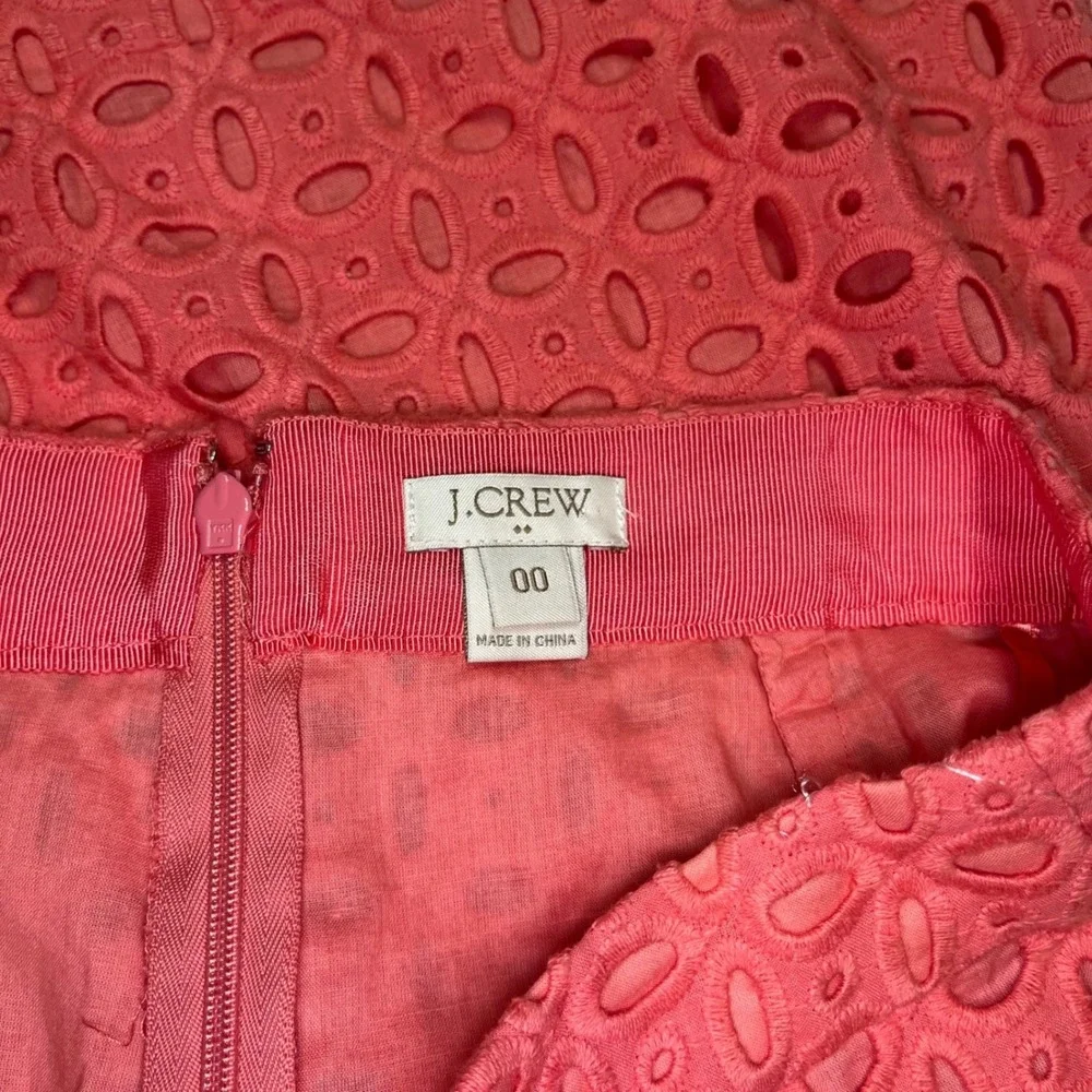 J.Crew Coral Pink Eyelet Mini Skirt Size‎ 00